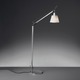 Tolomeo Shade Reading Floor Lamp with Base - Polished Aluminum / Parchment Paper