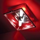 Box Square Clear Diffuser Wall or Ceiling Light - Chrome / Red