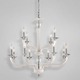 Pella 12 Light Chandelier - Chrome / White