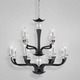 Pella 12 Light Chandelier - Chrome / Black