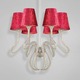 Prima 6 Light Chandelier - Chrome / Red Prima 6 Light Chandelier - Chrome / Red