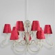 Prima 9 Light Chandelier - Chrome / Red