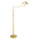 Aging Eye Metal Shade Swing Arm Floor Lamp - Brushed Brass / 