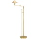 Aging Eye Glass Shade Swing Arm Floor Lamp - Antique Brass / Alabaster Brown