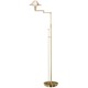 Aging Eye Glass Shade Swing Arm Floor Lamp - Brushed Brass / Marble