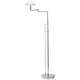 Aging Eye Glass Shade Swing Arm Floor Lamp - Chrome / Alabaster White