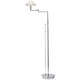 Aging Eye Glass Shade Swing Arm Floor Lamp - Chrome / Marble
