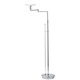 Aging Eye Glass Shade Swing Arm Floor Lamp - Chrome / Satin White