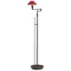 Aging Eye Glass Shade Swing Arm Floor Lamp - Hand Brushed Old Bronze / Magma Red