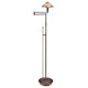 Aging Eye Glass Shade Swing Arm Floor Lamp - Hand Brushed Old Bronze / Marble