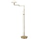Aging Eye Glass Shade Swing Arm Floor Lamp - Polished Brass / Alabaster White
