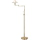 Aging Eye Glass Shade Swing Arm Floor Lamp - Polished Brass / Marble