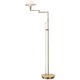 Aging Eye Glass Shade Swing Arm Floor Lamp - Polished Brass / True White