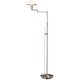 Aging Eye Glass Shade Swing Arm Floor Lamp - Satin Nickel / Alabaster White