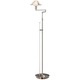 Aging Eye Glass Shade Swing Arm Floor Lamp - Satin Nickel / Marble