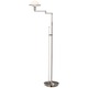 Aging Eye Glass Shade Swing Arm Floor Lamp - Satin Nickel / Satin White