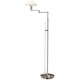 Aging Eye Glass Shade Swing Arm Floor Lamp - Satin Nickel / True White