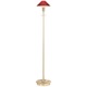 Aging Eye Glass Shade Floor Lamp - Brushed Brass / Magma Red Aging Eye Glass Shade Floor Lamp - Brushed Brass / Magma Red