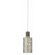 LED Perforated Steel Pendant - Polished Steel / White