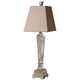 Canino Pillar Table Lamp - Brushed Aluminum / Bronze Linen Canino Pillar Table Lamp - Brushed Aluminum / Bronze Linen