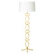 Cooper Drum Shade Floor Lamp - Gold Leaf / White Cooper Drum Shade Floor Lamp - Gold Leaf / White
