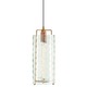 Ice Faceted Glass Pendant - Antique Brass / Clear