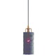 Ice Faceted Glass Pendant - Antique Brass / Midnight 