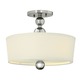 Zelda Semi Flush Ceiling - Polished Nickel / Off White
