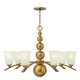 Zelda Chandelier - Vintage Brass / White Etched