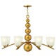 Zelda Chandelier - Vintage Brass / White Etched