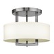 Hampton 3200 Semi Flush Ceiling  - Antique Nickel / Off White