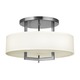 Hampton 3201 Semi Flush Ceiling - Antique Nickel / Off White