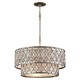 Lucia 2 Tier Pendant - Burnished Silver / Linen