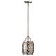 Zara Pendant - Brushed Steel / Silver Organza