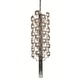 44 Light Stacked Chandelier - Silver Pearl Metal / Antique Silver Fabric