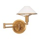 Aging Eye Glass Shade Swing Arm Wall Lamp - Antique Brass / Satin White Aging Eye Glass Shade Swing Arm Wall Lamp - Antique Brass / Satin White