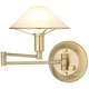 Aging Eye Glass Shade Swing Arm Wall Lamp - Brushed Brass / Alabaster White Aging Eye Glass Shade Swing Arm Wall Lamp - Brushed Brass / Alabaster White