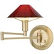 Aging Eye Glass Shade Swing Arm Wall Lamp - Brushed Brass / Magma Red Aging Eye Glass Shade Swing Arm Wall Lamp - Brushed Brass / Magma Red