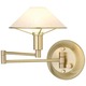 Aging Eye Glass Shade Swing Arm Wall Lamp - Brushed Brass / Satin White Aging Eye Glass Shade Swing Arm Wall Lamp - Brushed Brass / Satin White