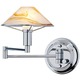 Aging Eye Glass Shade Swing Arm Wall Lamp - Chrome / Alabaster Brown Aging Eye Glass Shade Swing Arm Wall Lamp - Chrome / Alabaster Brown