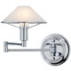 Aging Eye Glass Shade Swing Arm Wall Lamp - Chrome / Alabaster White Aging Eye Glass Shade Swing Arm Wall Lamp - Chrome / Alabaster White
