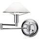 Aging Eye Glass Shade Swing Arm Wall Lamp - Chrome / Satin White Aging Eye Glass Shade Swing Arm Wall Lamp - Chrome / Satin White