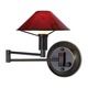 Aging Eye Glass Shade Swing Arm Wall Lamp - Hand Brushed Old Bronze / Magma Red Aging Eye Glass Shade Swing Arm Wall Lamp - Hand Brushed Old Bronze / Magma Red