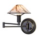 Aging Eye Glass Shade Swing Arm Wall Lamp - Hand Brushed Old Bronze / Marble Aging Eye Glass Shade Swing Arm Wall Lamp - Hand Brushed Old Bronze / Marble