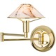 Aging Eye Glass Shade Swing Arm Wall Lamp - Polished Brass / Marble Aging Eye Glass Shade Swing Arm Wall Lamp - Polished Brass / Marble