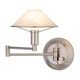 Aging Eye Glass Shade Swing Arm Wall Lamp - Satin Nickel / Alabaster White Aging Eye Glass Shade Swing Arm Wall Lamp - Satin Nickel / Alabaster White