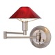 Aging Eye Glass Shade Swing Arm Wall Lamp - Satin Nickel / Magma Red Aging Eye Glass Shade Swing Arm Wall Lamp - Satin Nickel / Magma Red