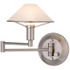 Aging Eye Glass Shade Swing Arm Wall Lamp - Satin Nickel / Satin White Aging Eye Glass Shade Swing Arm Wall Lamp - Satin Nickel / Satin White