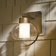 Port Outdoor Wall Sconce - Hand Rubbed Bronze / Seeded Clear