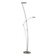 P-740 Otros Pies Floor Combo Lamp - Satin Nickel / White